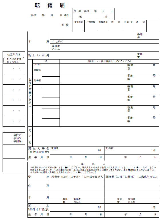 転籍届