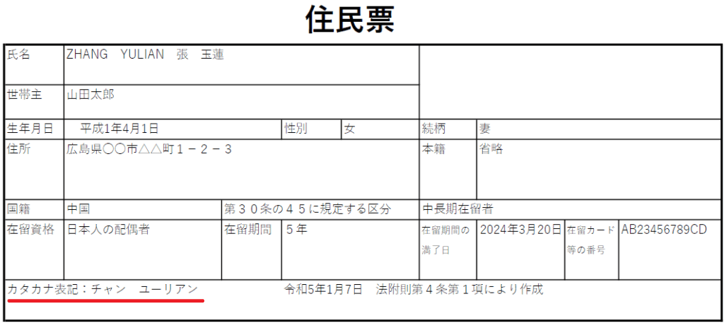 住民票　外国人